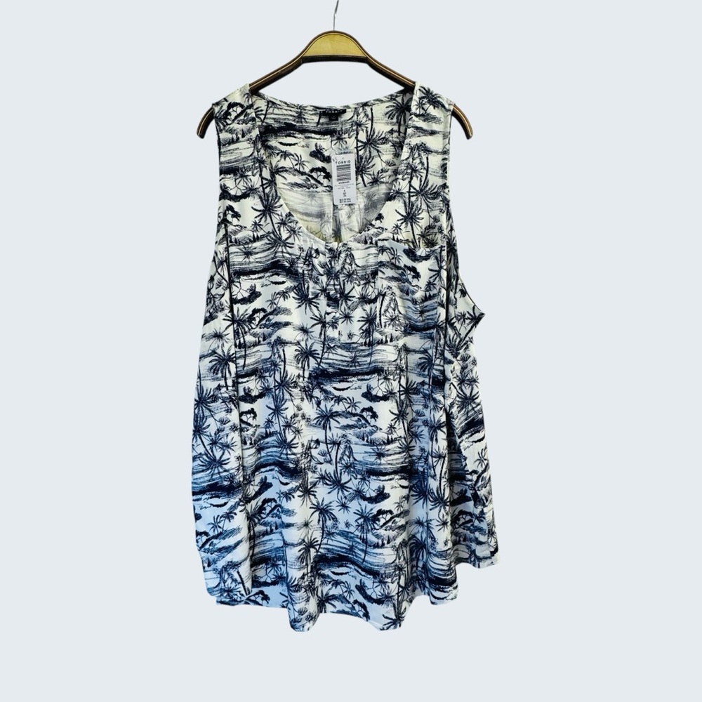 Torrid Women’s Tank Top Tropical Palm Print Size 4X - Picture 1 of 15